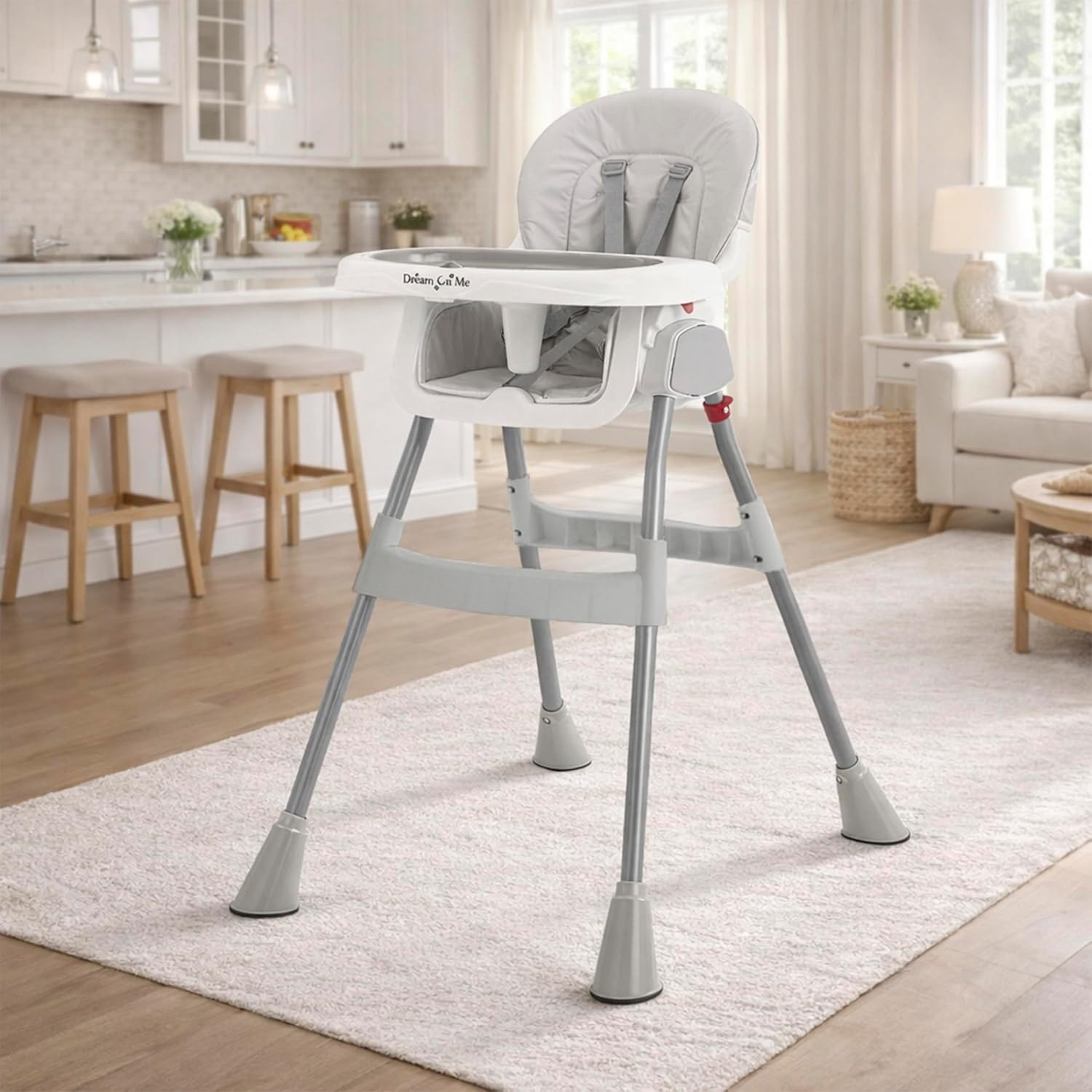image:imageDream On Me TableTalk 2in1 Convertible High Chair 5Point Harness PinkGrey