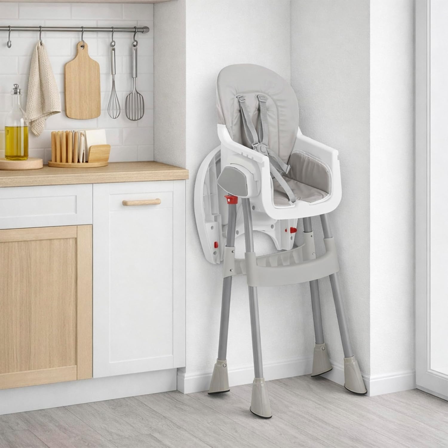 image:imageDream On Me TableTalk 2in1 Convertible High Chair 5Point Harness PinkGrey