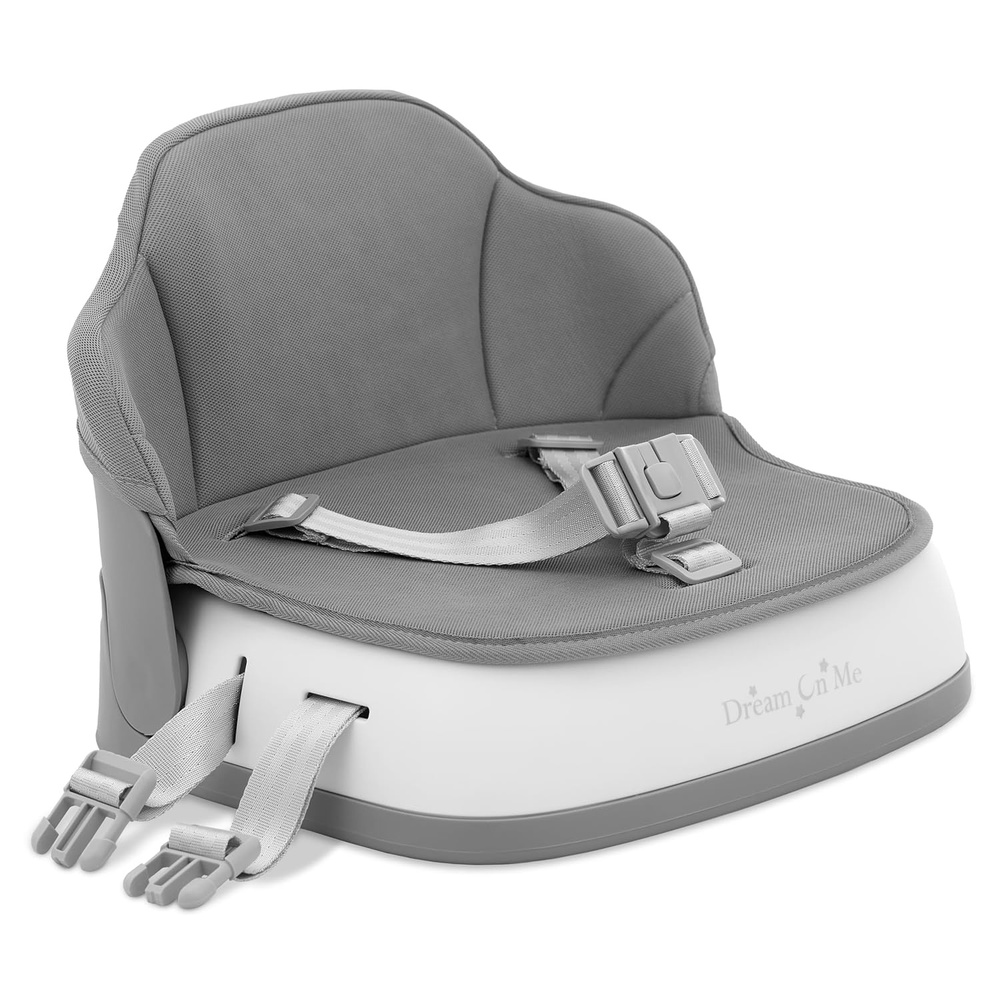 image:imageDream On Me Cozy Pod Baby Booster Seat for 636 Months Portable Travel Booster Chair with 3Point Safety Harness amp 2 Fixing Belts for Table amp Dining Lightweight Foldable amp Easy to Carry GrayGray