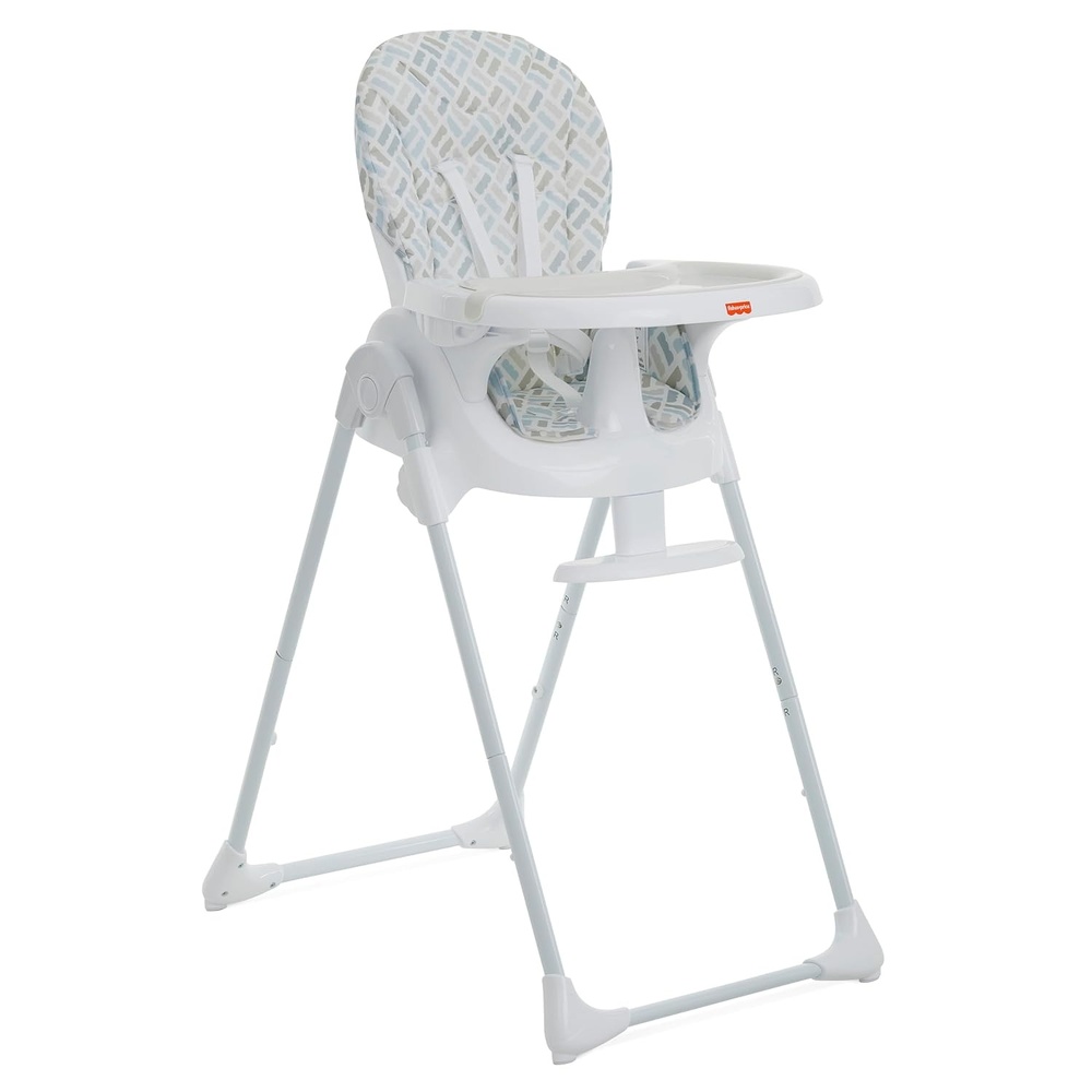 image:imageDream On Me Fisher Price Tiny Bites Baby amp Toddler Highchair Cloud Grey OneClick Folding 7 Adjustable Height Levels 2 Recline Positions Removable DishwasherSafe Tray SpaceSavingCloud Grey