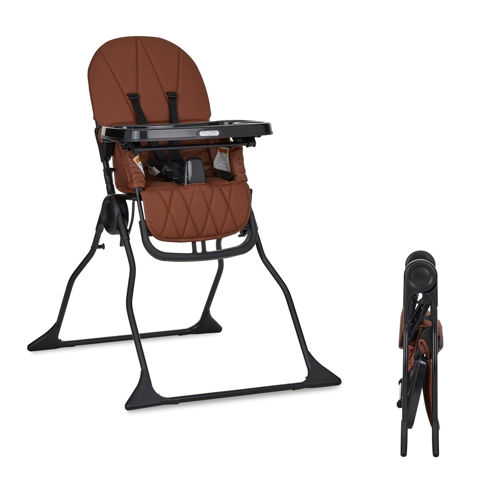 image:imageDream On Me Snack and Stow Highchair Adjustable Feeding Chair with Removable Tray Lightweight Foldable Design Easy to Clean Perfect for Toddlers amp InfantsCognac