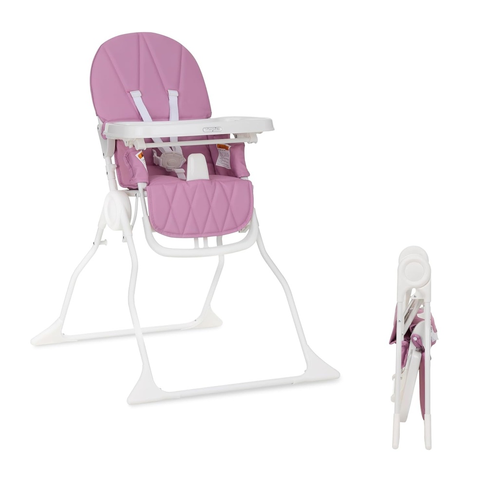 image:imageDream On Me Snack and Stow Highchair Adjustable Feeding Chair with Removable Tray Lightweight Foldable Design Easy to Clean Perfect for Toddlers amp InfantsMauve