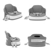 Dream On Me Cozy Pod Baby Booster Seat for 6–36 Months, Portable Travel Booster Chair with 3-Point Safety Harness & 2 Fixing Belts, for Table & Dining, Lightweight Foldable & Easy to Carry – Gray(Gray)