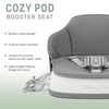 Dream On Me Cozy Pod Baby Booster Seat for 6–36 Months, Portable Travel Booster Chair with 3-Point Safety Harness & 2 Fixing Belts, for Table & Dining, Lightweight Foldable & Easy to Carry – Gray(Gray)