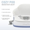 Dream On Me Cozy Pod Baby Booster Seat for 6–36 Months, Portable Travel Booster Chair with 3-Point Safety Harness & 2 Fixing Belts, for Table & Dining, Lightweight Foldable & Easy to Carry – Gray(White)