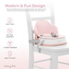 Dream On Me Cozy Pod Baby Booster Seat for 6–36 Months, Portable Travel Booster Chair with 3-Point Safety Harness & 2 Fixing Belts, for Table & Dining, Lightweight Foldable & Easy to Carry – Gray(Pink)