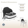 Dream On Me Cozy Pod Baby Booster Seat for 6–36 Months, Portable Travel Booster Chair with 3-Point Safety Harness & 2 Fixing Belts, for Table & Dining, Lightweight Foldable & Easy to Carry – Gray(Black)