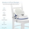 Dream On Me Cozy Pod Baby Booster Seat for 6–36 Months, Portable Travel Booster Chair with 3-Point Safety Harness & 2 Fixing Belts, for Table & Dining, Lightweight Foldable & Easy to Carry – Gray(White)