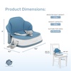 Dream On Me Cozy Pod Baby Booster Seat for 6–36 Months, Portable Travel Booster Chair with 3-Point Safety Harness & 2 Fixing Belts, for Table & Dining, Lightweight Foldable & Easy to Carry – Gray(Blue)