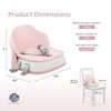 Dream On Me Cozy Pod Baby Booster Seat for 6–36 Months, Portable Travel Booster Chair with 3-Point Safety Harness & 2 Fixing Belts, for Table & Dining, Lightweight Foldable & Easy to Carry – Gray(Pink)