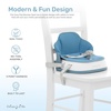 Dream On Me Cozy Pod Baby Booster Seat for 6–36 Months, Portable Travel Booster Chair with 3-Point Safety Harness & 2 Fixing Belts, for Table & Dining, Lightweight Foldable & Easy to Carry – Gray(Blue)