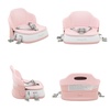 Dream On Me Cozy Pod Baby Booster Seat for 6–36 Months, Portable Travel Booster Chair with 3-Point Safety Harness & 2 Fixing Belts, for Table & Dining, Lightweight Foldable & Easy to Carry – Gray(Pink)