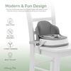 Dream On Me Cozy Pod Baby Booster Seat for 6–36 Months, Portable Travel Booster Chair with 3-Point Safety Harness & 2 Fixing Belts, for Table & Dining, Lightweight Foldable & Easy to Carry – Gray(Gray)