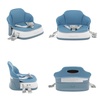 Dream On Me Cozy Pod Baby Booster Seat for 6–36 Months, Portable Travel Booster Chair with 3-Point Safety Harness & 2 Fixing Belts, for Table & Dining, Lightweight Foldable & Easy to Carry – Gray(Blue)