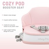 Dream On Me Cozy Pod Baby Booster Seat for 6–36 Months, Portable Travel Booster Chair with 3-Point Safety Harness & 2 Fixing Belts, for Table & Dining, Lightweight Foldable & Easy to Carry – Gray(Pink)