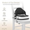Dream On Me Cozy Pod Baby Booster Seat for 6–36 Months, Portable Travel Booster Chair with 3-Point Safety Harness & 2 Fixing Belts, for Table & Dining, Lightweight Foldable & Easy to Carry – Gray(Black)