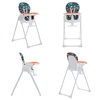Dream On Me Fisher Price Tiny Bites Baby & Toddler Highchair – Cloud Grey, One-Click Folding, 7 Adjustable Height Levels, 2 Recline Positions, Removable Dishwasher-Safe Tray, Space-Saving(Rainbow Sherbert)