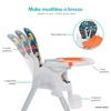 Dream On Me Fisher Price Tiny Bites Baby & Toddler Highchair – Cloud Grey, One-Click Folding, 7 Adjustable Height Levels, 2 Recline Positions, Removable Dishwasher-Safe Tray, Space-Saving(Rainbow Sherbert)