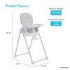 Dream On Me Fisher Price Tiny Bites Baby & Toddler Highchair – Cloud Grey, One-Click Folding, 7 Adjustable Height Levels, 2 Recline Positions, Removable Dishwasher-Safe Tray, Space-Saving(Cloud Grey)