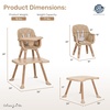 Dream On Me Luna 4-in-1 Convertible High Chair – Transforms into a Booster & Toddler Seat, Then into a Toddler Chair & Table, 5-Point Safety Harness, Adjustable Tray, Anti-Skid Padded Feet – Beige(Biege)