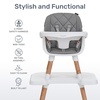 Dream On Me Luna 4-in-1 Convertible High Chair – Transforms into a Booster & Toddler Seat, Then into a Toddler Chair & Table, 5-Point Safety Harness, Adjustable Tray, Anti-Skid Padded Feet – Beige(Cool Gray)