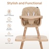 Dream On Me Luna 4-in-1 Convertible High Chair – Transforms into a Booster & Toddler Seat, Then into a Toddler Chair & Table, 5-Point Safety Harness, Adjustable Tray, Anti-Skid Padded Feet – Beige(Biege)