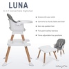 Dream On Me Luna 4-in-1 Convertible High Chair – Transforms into a Booster & Toddler Seat, Then into a Toddler Chair & Table, 5-Point Safety Harness, Adjustable Tray, Anti-Skid Padded Feet – Beige(Cool Gray)
