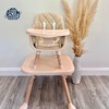 Dream On Me Luna 4-in-1 Convertible High Chair – Transforms into a Booster & Toddler Seat, Then into a Toddler Chair & Table, 5-Point Safety Harness, Adjustable Tray, Anti-Skid Padded Feet – Beige(Biege)