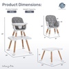 Dream On Me Luna 4-in-1 Convertible High Chair – Transforms into a Booster & Toddler Seat, Then into a Toddler Chair & Table, 5-Point Safety Harness, Adjustable Tray, Anti-Skid Padded Feet – Beige(Cool Gray)