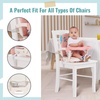 Dream On Me Munch N Go Booster Seat for Babies 6–36 Months, 3-in-1 Feeding, Floor & Table Seat, Adjustable 4 Heights, Lightweight Portable Design, 3-Point Safety Harness, Easy to Fold & Carry- Mint(Pink)