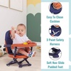Dream On Me Munch N Go Booster Seat for Babies 6–36 Months, 3-in-1 Feeding, Floor & Table Seat, Adjustable 4 Heights, Lightweight Portable Design, 3-Point Safety Harness, Easy to Fold & Carry- Mint(Orange)