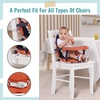 Dream On Me Munch N Go Booster Seat for Babies 6–36 Months, 3-in-1 Feeding, Floor & Table Seat, Adjustable 4 Heights, Lightweight Portable Design, 3-Point Safety Harness, Easy to Fold & Carry- Mint(Orange)