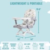Dream On Me Munch N Go Booster Seat for Babies 6–36 Months, 3-in-1 Feeding, Floor & Table Seat, Adjustable 4 Heights, Lightweight Portable Design, 3-Point Safety Harness, Easy to Fold & Carry- Mint(Light Grey)