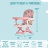 Dream On Me Munch N Go Booster Seat for Babies 6–36 Months, 3-in-1 Feeding, Floor & Table Seat, Adjustable 4 Heights, Lightweight Portable Design, 3-Point Safety Harness, Easy to Fold & Carry- Mint(Pink)
