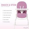 Dream On Me Snack and Stow Highchair | Adjustable Feeding Chair with Removable Tray, Lightweight, Foldable Design, Easy to Clean, Perfect for Toddlers & Infants(Mauve)