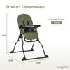 Dream On Me Snack and Stow Highchair | Adjustable Feeding Chair with Removable Tray, Lightweight, Foldable Design, Easy to Clean, Perfect for Toddlers & Infants(Olive)