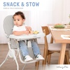 Dream On Me Snack and Stow Highchair | Adjustable Feeding Chair with Removable Tray, Lightweight, Foldable Design, Easy to Clean, Perfect for Toddlers & Infants(Koala Gray)