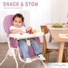Dream On Me Snack and Stow Highchair | Adjustable Feeding Chair with Removable Tray, Lightweight, Foldable Design, Easy to Clean, Perfect for Toddlers & Infants(Mauve)