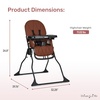 Dream On Me Snack and Stow Highchair | Adjustable Feeding Chair with Removable Tray, Lightweight, Foldable Design, Easy to Clean, Perfect for Toddlers & Infants(Cognac)