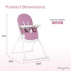 Dream On Me Snack and Stow Highchair | Adjustable Feeding Chair with Removable Tray, Lightweight, Foldable Design, Easy to Clean, Perfect for Toddlers & Infants(Mauve)