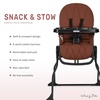 Dream On Me Snack and Stow Highchair | Adjustable Feeding Chair with Removable Tray, Lightweight, Foldable Design, Easy to Clean, Perfect for Toddlers & Infants(Cognac)