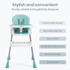 Dream On Me TableTalk 2-in-1 Convertible High Chair, 5-Point Harness, Pink(Aqua)