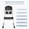 Dream On Me TableTalk 2-in-1 Convertible High Chair, 5-Point Harness, Pink(Black)