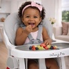 Dream On Me TableTalk 2-in-1 Convertible High Chair, 5-Point Harness, Pink(Grey)