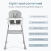 Dream On Me TableTalk 2-in-1 Convertible High Chair, 5-Point Harness, Pink(Grey)