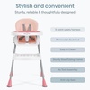 Dream On Me TableTalk 2-in-1 Convertible High Chair, 5-Point Harness, Pink(Pink)
