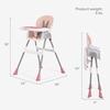 Dream On Me TableTalk 2-in-1 Convertible High Chair, 5-Point Harness, Pink(Pink)