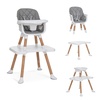 Dream On Me Luna 4-in-1 Convertible High Chair – Transforms into a Booster & Toddler Seat, Then into a Toddler Chair & Table, 5-Point Safety Harness, Adjustable Tray, Anti-Skid Padded Feet – Beige(Cool Gray)