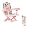 Dream On Me Munch N Go Booster Seat for Babies 6–36 Months, 3-in-1 Feeding, Floor & Table Seat, Adjustable 4 Heights, Lightweight Portable Design, 3-Point Safety Harness, Easy to Fold & Carry- Mint(Pink)