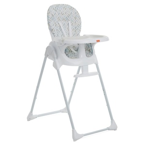 Dream On Me Fisher Price Tiny Bites Baby & Toddler Highchair – Cloud Grey, One-Click Folding, 7 Adjustable Height Levels, 2 Recline Positions, Removable Dishwasher-Safe Tray, Space-Saving(Cloud Grey)